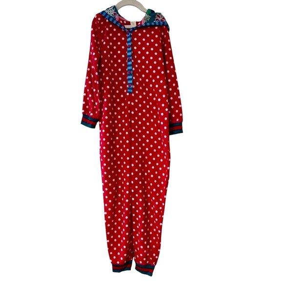 MATILDA JANE Snuggle Time Christmas Pajamas Girls 8 Red Fleece Hooded Onesie PJs - Picture 1 of 10